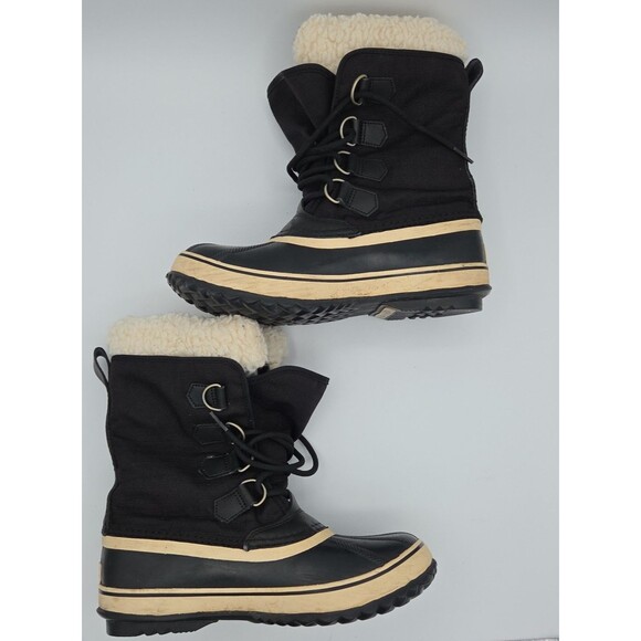 Sorel Womens Size 7.5 Black Caribou Sherpa Waterproof Winter Boots EUC - Picture 5 of 9